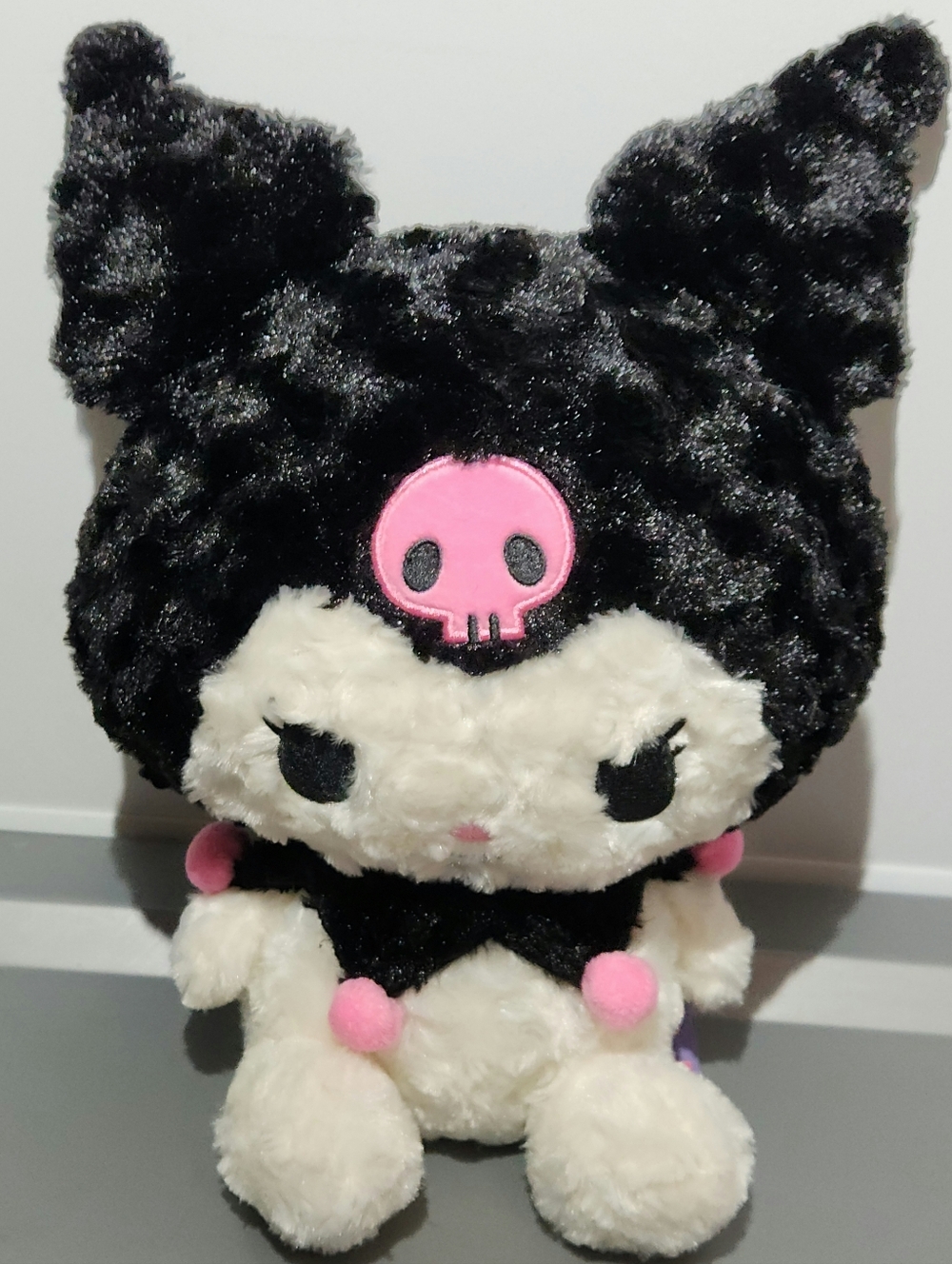 NWT Sanrio Kuromi Plush Doll with Pink Skull Accent Round One
